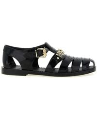 Moschino - Jelly Sandals With Lettering Logo - Lyst