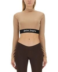 Palm Angels - Cropped Top With Logo - Lyst