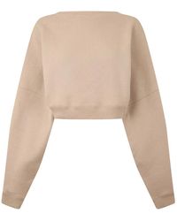 Saint Laurent - Logo Cropped Sweatshirt - Lyst