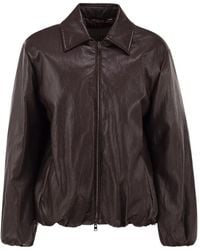 Herno - Faux Leather-Effect Padded Bomber Jacket - Lyst