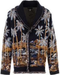 Alanui - Embroidered Diamond Head Wool-Blend Cardigan - Lyst