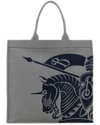Burberry - Embroidered Canvas Shopping Bag - Lyst
