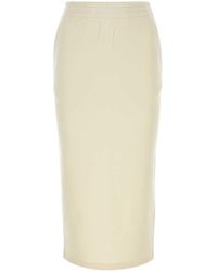 Prada - Cream Cotton Skirt - Lyst