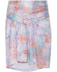 IRO - Floral Print Silk Mini Skirt - Lyst