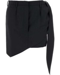 Prada - Midnight Mohair Blend Mini Skirt - Lyst