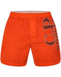 C.P. Company - Eco-Chrome R Logo Swim Shorts - Lyst