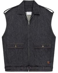 Courreges - Courregès Sleeveless Denim Bomber Jacket - Lyst