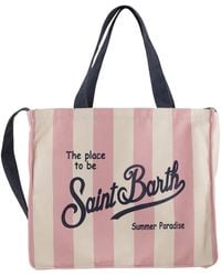 MC2 Saint Barth - Striped Shopping Bag With Saint Barth Logo - Lyst