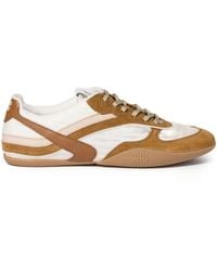 Miu Miu - Two-Tone Tech Fabric And Suede Gymnasium Sneakers - Lyst
