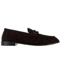 Saint Laurent - Dark Suede Loafers - Lyst