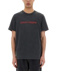 Courreges - Logo Print T-Shirt With Vintage Aesthetic - Lyst