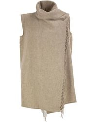 Fabiana Filippi - Wool Blend Cape Vest With Scarf - Lyst
