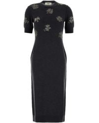 Fendi - Charcoal Stretch Wool Dress - Lyst