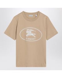 Burberry - Light T-Shirt With Equestrian Knight Design - Lyst