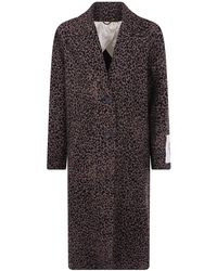 Golden Goose - "Golden W's Cocoon" Coat Faded Leopard Jacquard Wool - Lyst