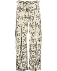 Bode - Embroidered Wool Quillwork Pant - Lyst