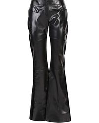 Tom Ford - Flared Leather And Velvet Trousers - Lyst