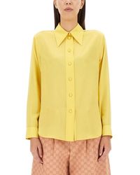 Gucci - Crepe De Chine And Silk Shirt - Lyst