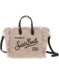 Mc2 Saint Barth - Mini Vanity Bag With Bangs And Embroidered Logo - Lyst