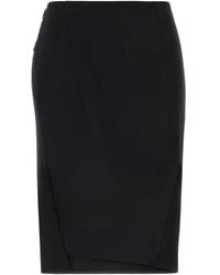 Versace - Stretch Wool Skirt - Lyst