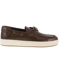 Hogan - Leather Lace-Up Loafers With Raised Rubber Sole - Lyst