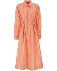 Polo Ralph Lauren - Striped Linen Cotton Shirt Dress With Drawstring - Lyst