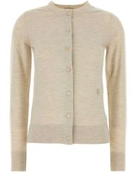 Burberry - Sand Wool Cardigan - Lyst