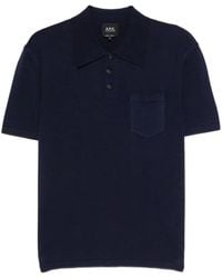 A.P.C. - A. P.C. Short-Sleeved Polo Shirt With Chest Pocket - Lyst