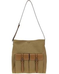 Prada - Khaki Canvas Route Shopping Bag - Lyst
