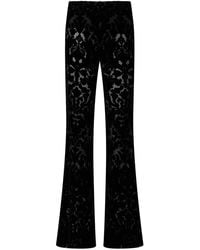 Gucci - Velour Pants With Floral Print - Lyst