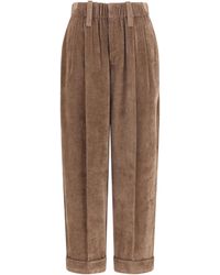 Brunello Cucinelli - Elasticated Viscose And Cashmere Pants - Lyst