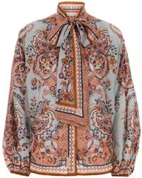 Zimmermann - Printed Silk Aster Blouse - Lyst