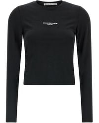 Alexander Wang - 'Ls Tee W/Logo Print' T-Shirt - Lyst