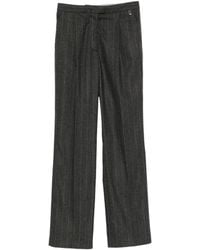Herno - Pinstripe-Pattern Pleated Tailored Trousers - Lyst
