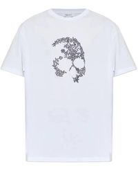 McQueen - T-Shirt Lace Skull - Lyst