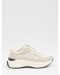 Prada - Downtown Colour-Block Leather Sneakers - Lyst