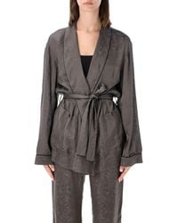 Golden Goose - Shawl Pijama Floral Satin Blazer - Lyst