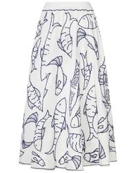 FARM Rio - "Fresh Fish" Midi Skirt - Lyst