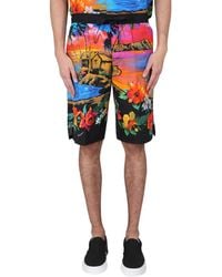 Dolce & Gabbana - Dolce & Gabbana Bermuda Shorts With Sunset Print - Lyst