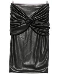 Elisabetta Franchi - Faux Leather Midi Skirt - Lyst