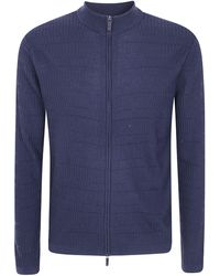 Emporio Armani - Classic Round Neck Cardigan - Lyst