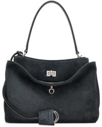 Balenciaga - Storm Suede Leather Rodeo Top Handle S Handbag - Lyst