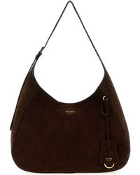 Prada - Dark Suede Large Boogie Shoulder Handbag - Lyst