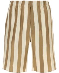 Fendi - Printed Silk Bermuda Shorts - Lyst
