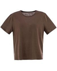 Majestic - Linen Crew-Neck T-Shirt - Lyst