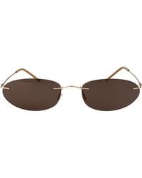Giorgio Armani - Matte Pale Metal Sunglasses - Lyst
