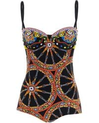 Dolce & Gabbana - Dolce & Gabbana 'Carretto' One-Piece Swimsuit - Lyst