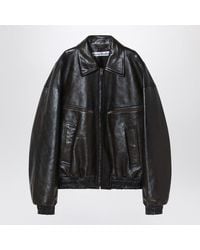 Acne Studios - Leather Bomber Jacket - Lyst
