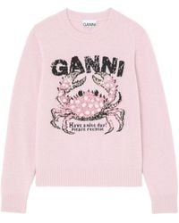 Ganni - Wool Polyamide Sweater - Lyst