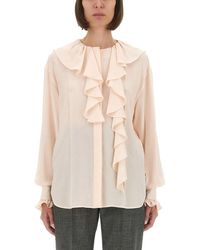 McQueen - Shirt With Ruffles - Lyst